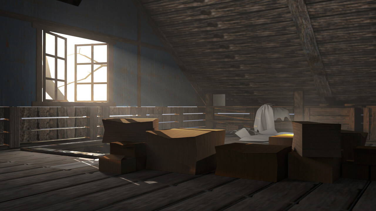 ArtStation - god rays in house