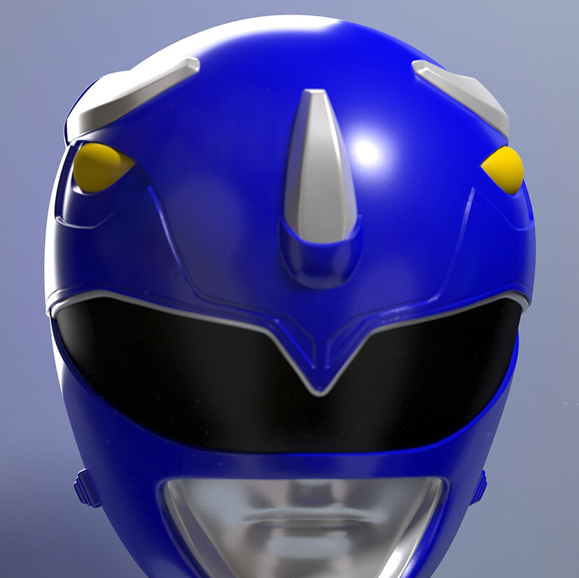 blue power ranger motorcycle helmet