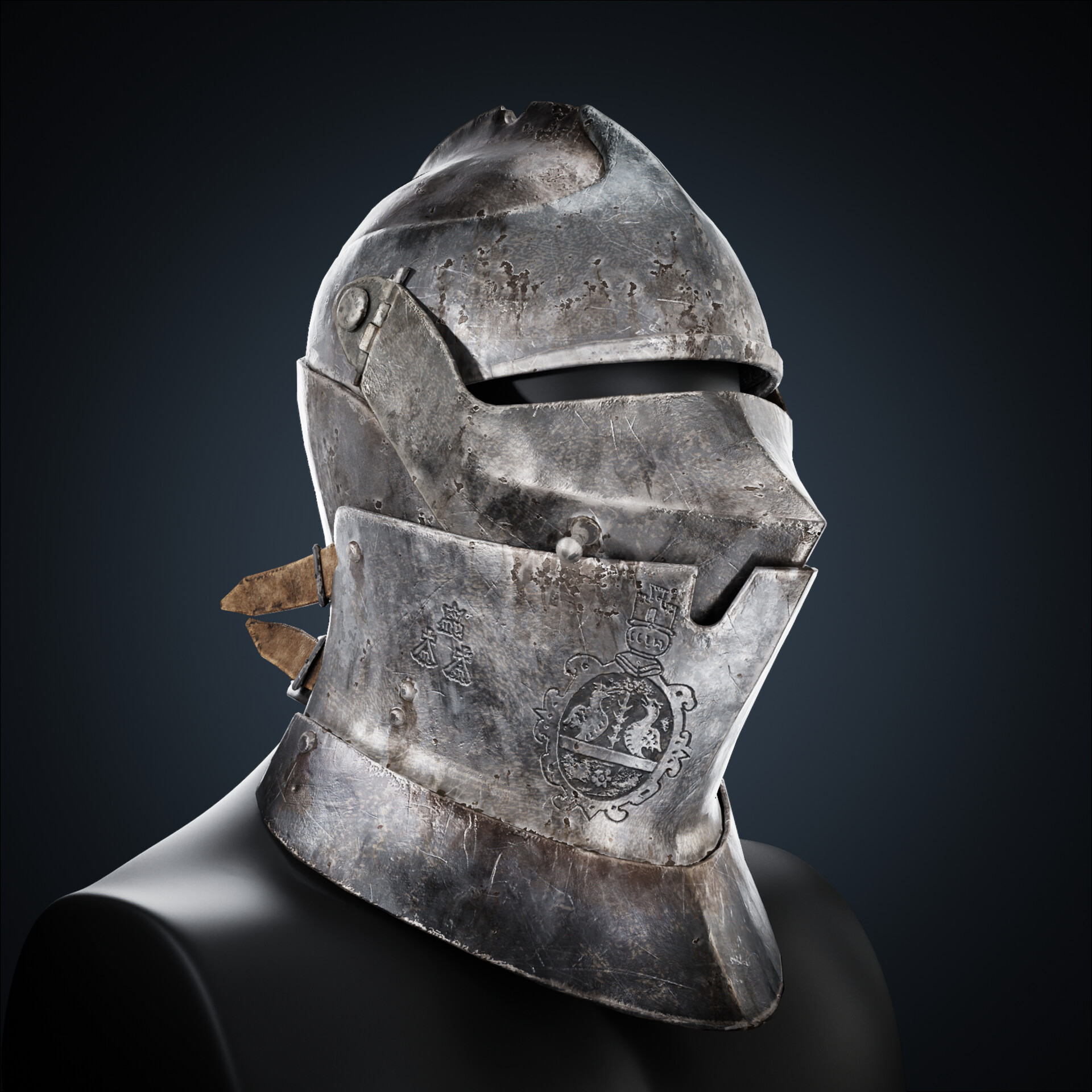 knight helmet open