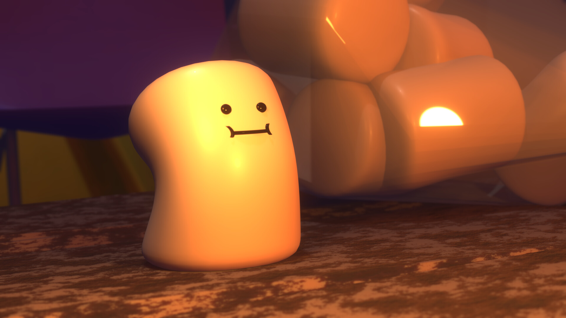 ArtStation marshmallows at the campfire Blender