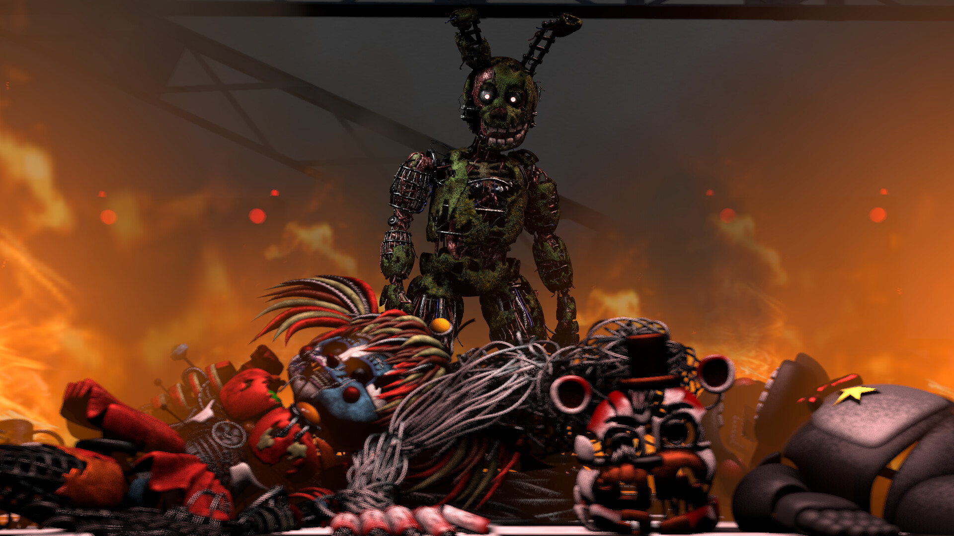 ArtStation - Tumbnail Springtrap VS Molten freddy