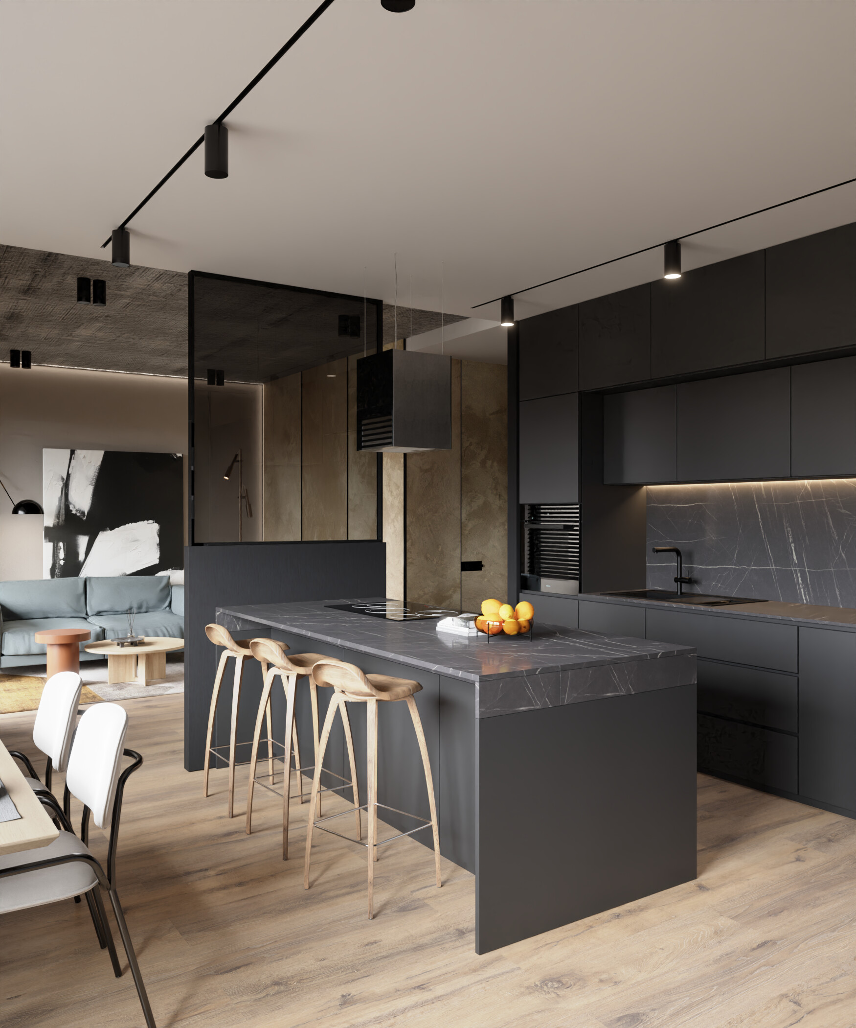 ArtStation - modern small apartment interior visualization
