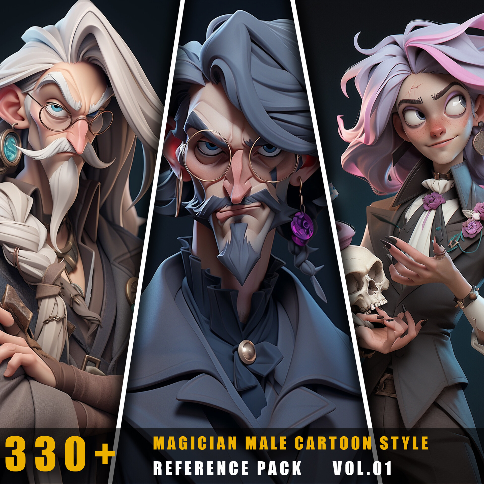 ArtStation - 330+ Magician Male Cartoon Style - References Pack Vol.01