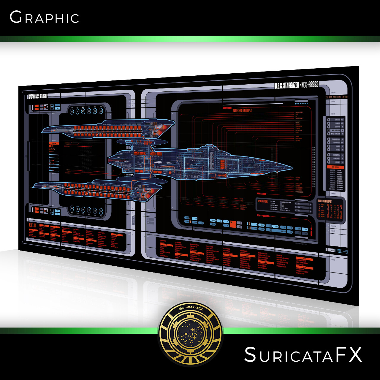 Star Trek: Picard USS Stargazer Master Systems Display graphic by