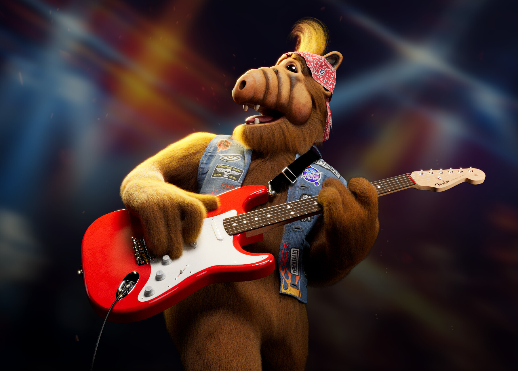 Artstation old time rock and roll alf playing guitar 
