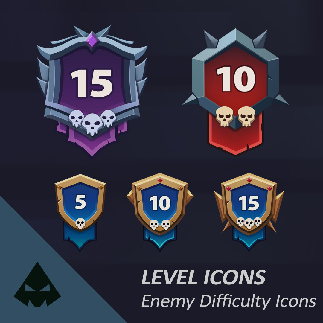 ArtStation LEVEL ICONSEnemy Difficulty Icons