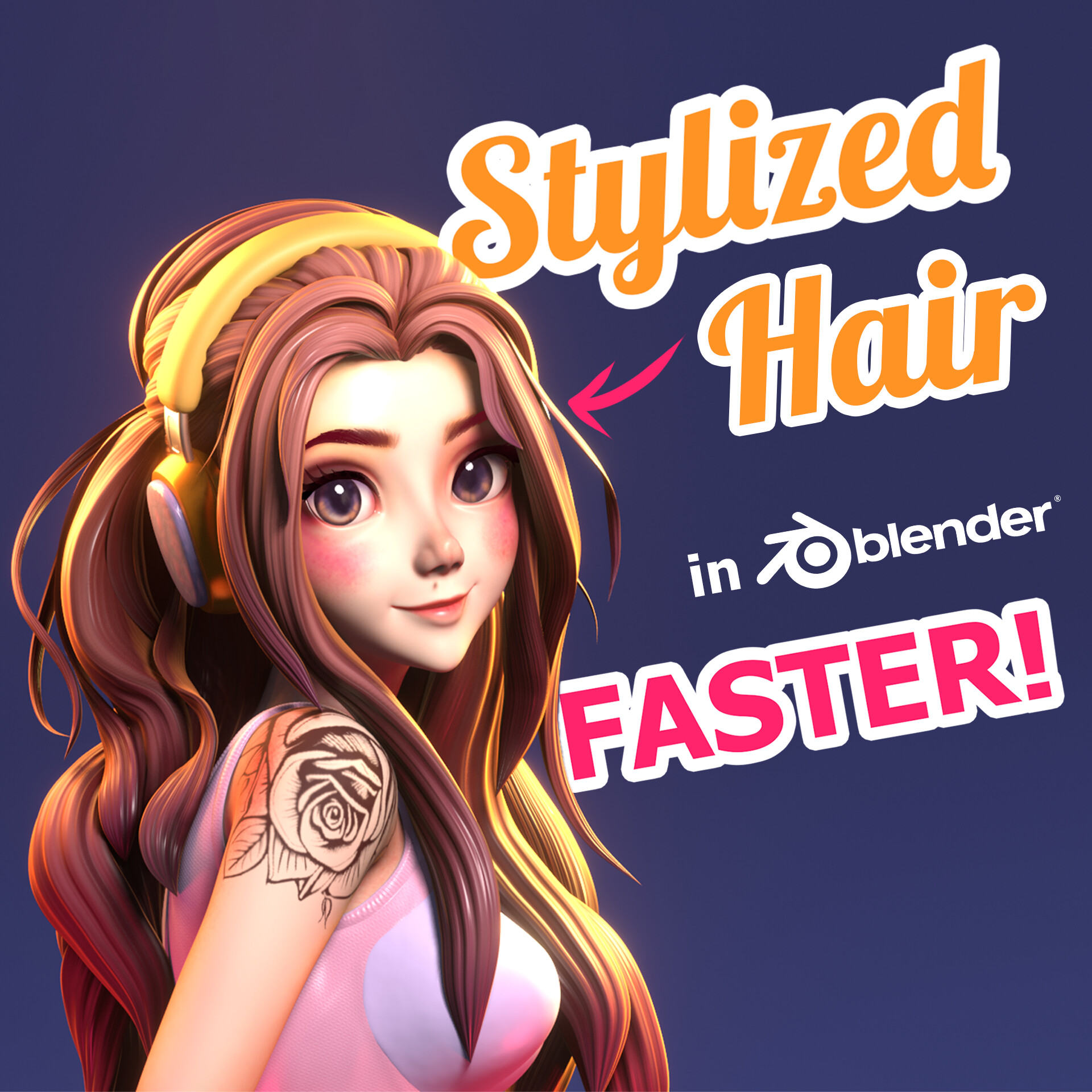 ArtStation - Stylized Hair in Blender - FASTER with Hair Curves!