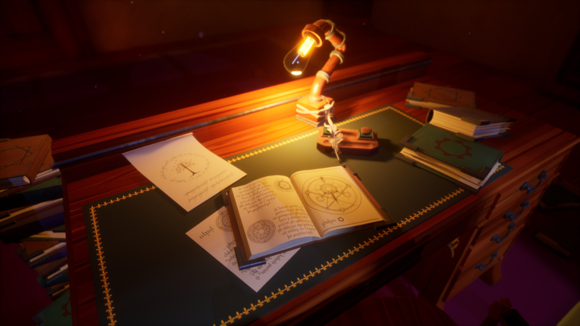 Artstation victorian office buzzing light ue5 