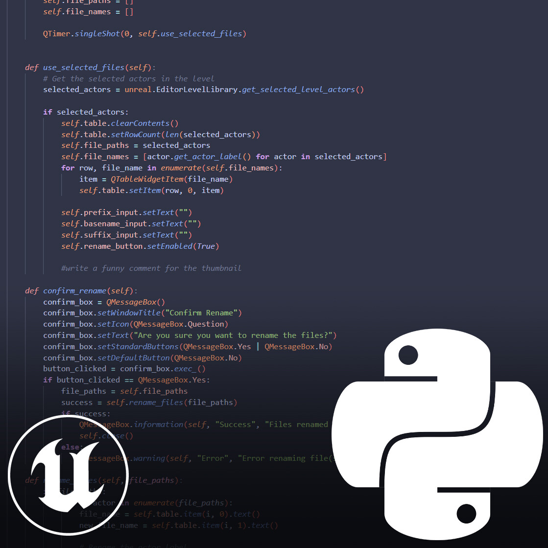 ArtStation - Python Rename Tool- Demonstrated in Unreal Engine 5.1