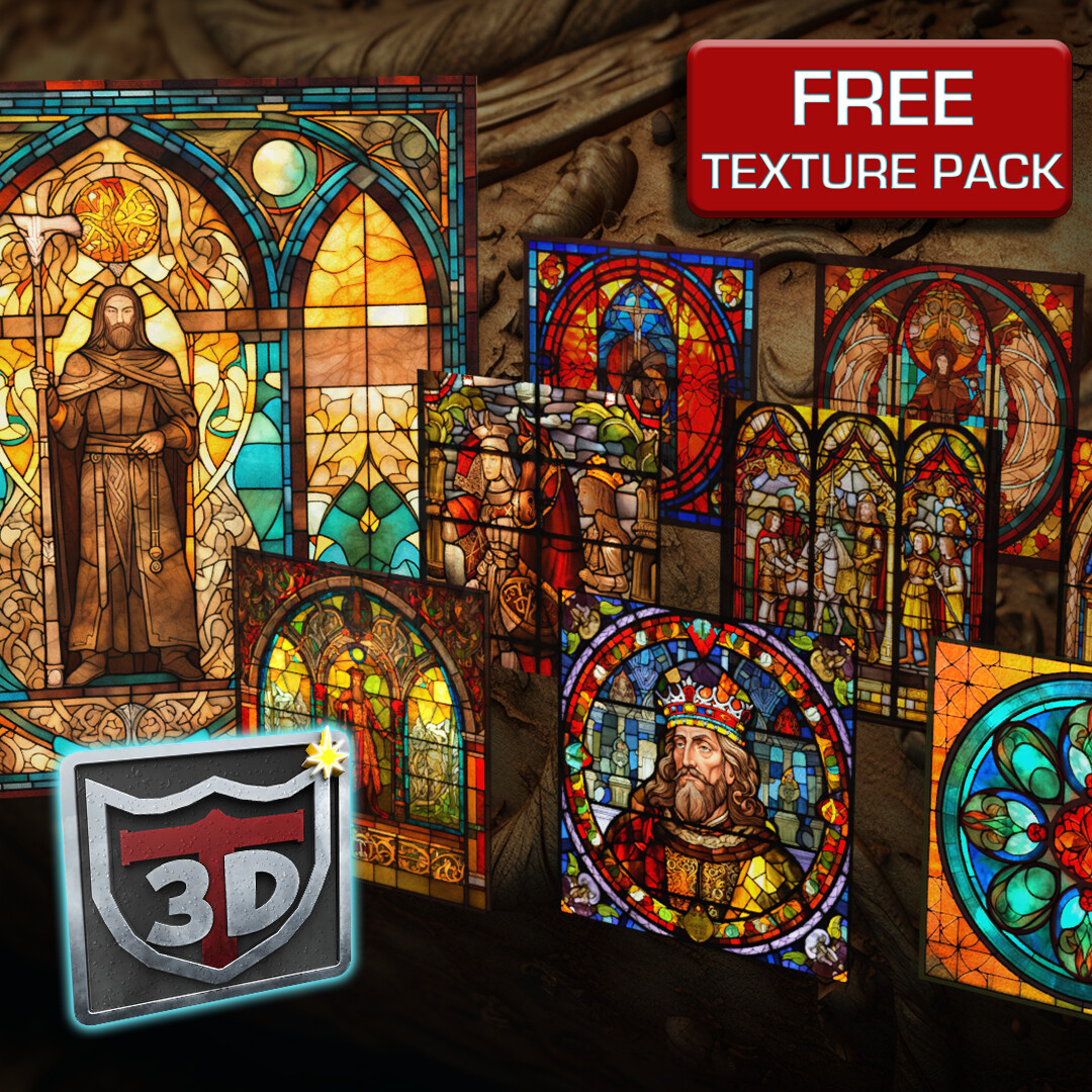 3D Tudor - PBR Stained Glass Material Pack