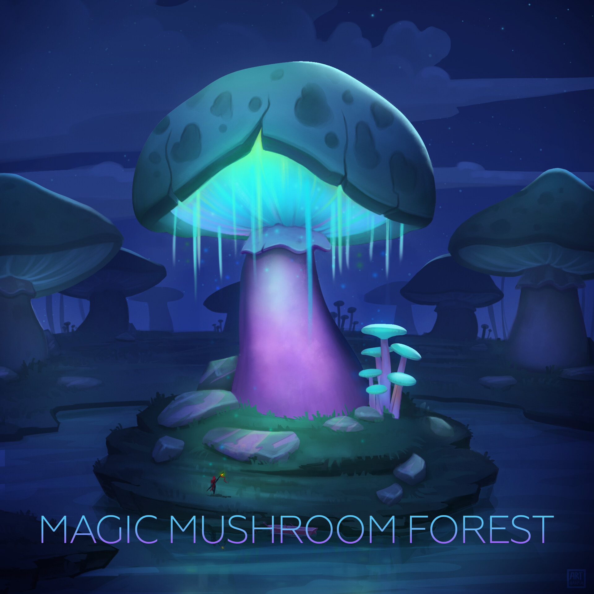 ArtStation - Magic mushroom forest.
