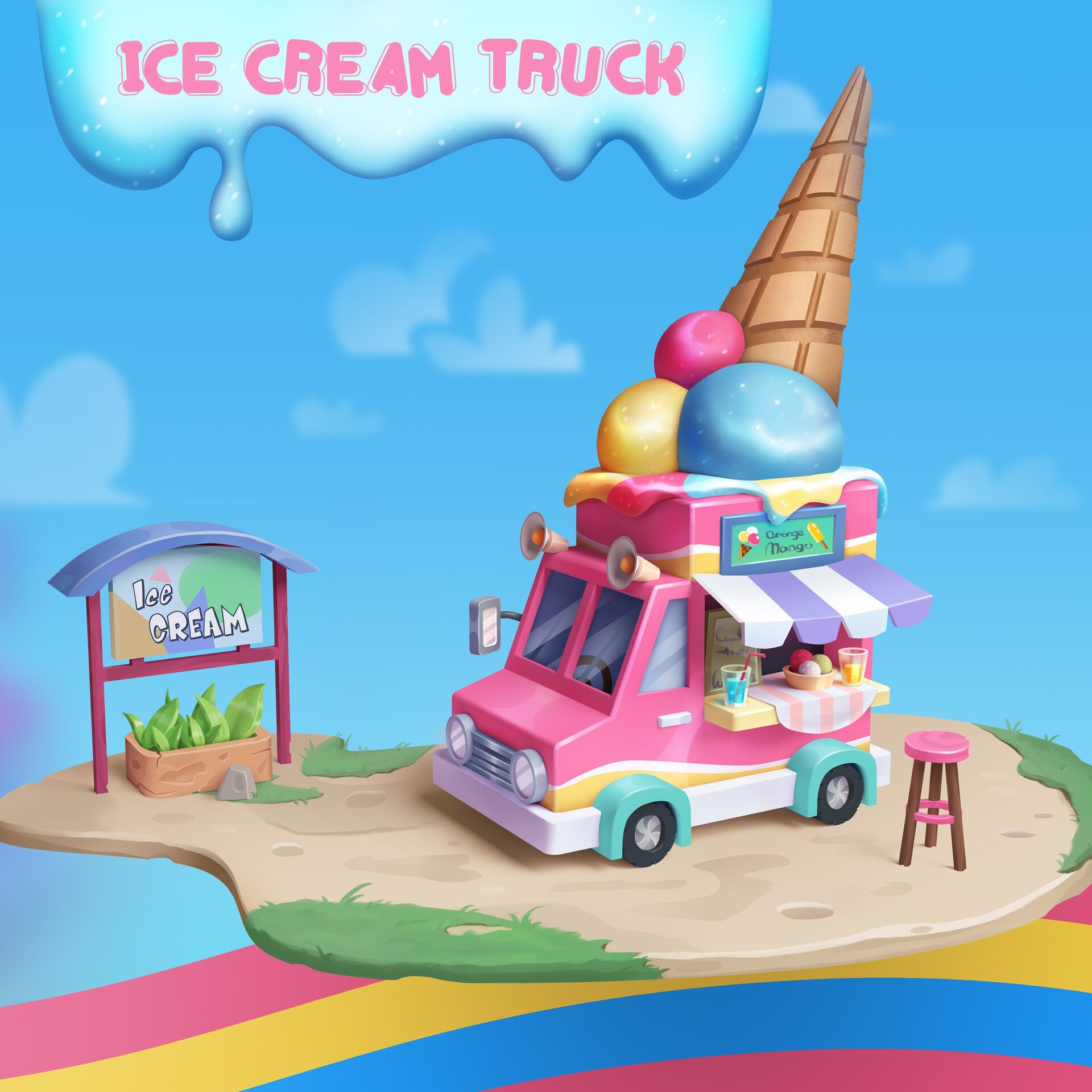 ArtStation - Ice cream truck