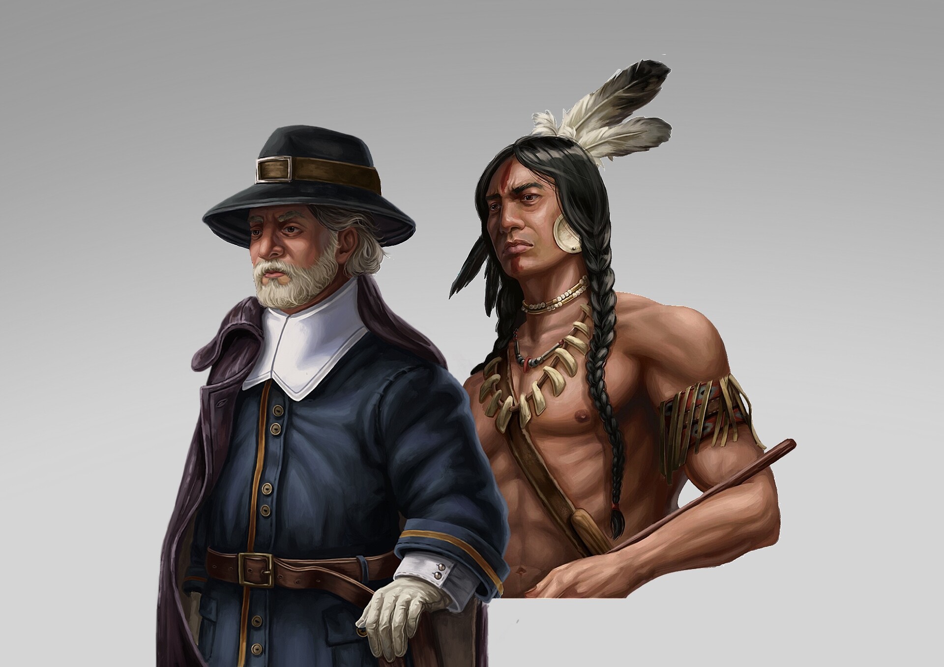 ArtStation - Squanto and William illustration