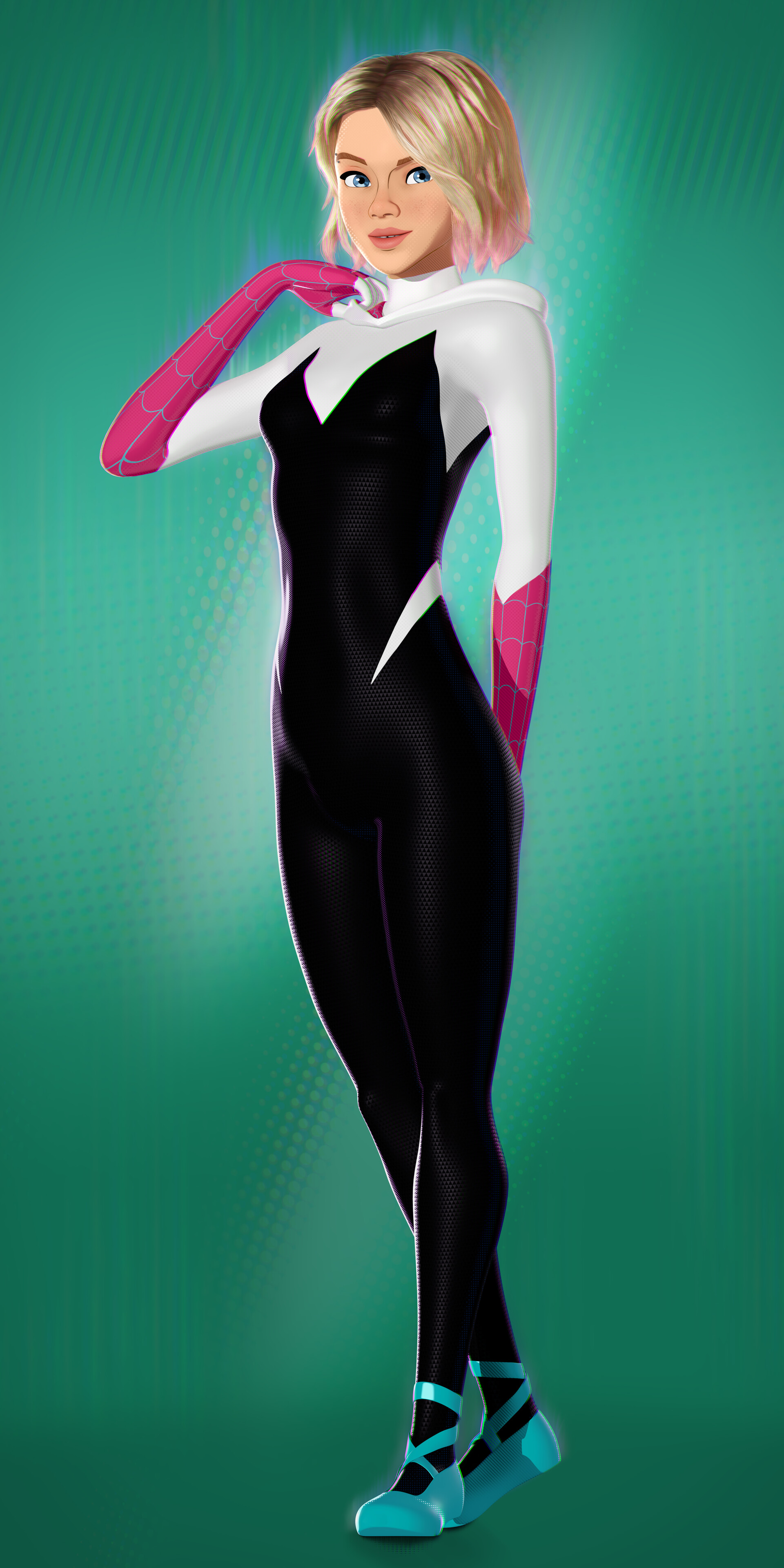 ArtStation - 3D Model of Spider Gwen - Across The Spider-verse