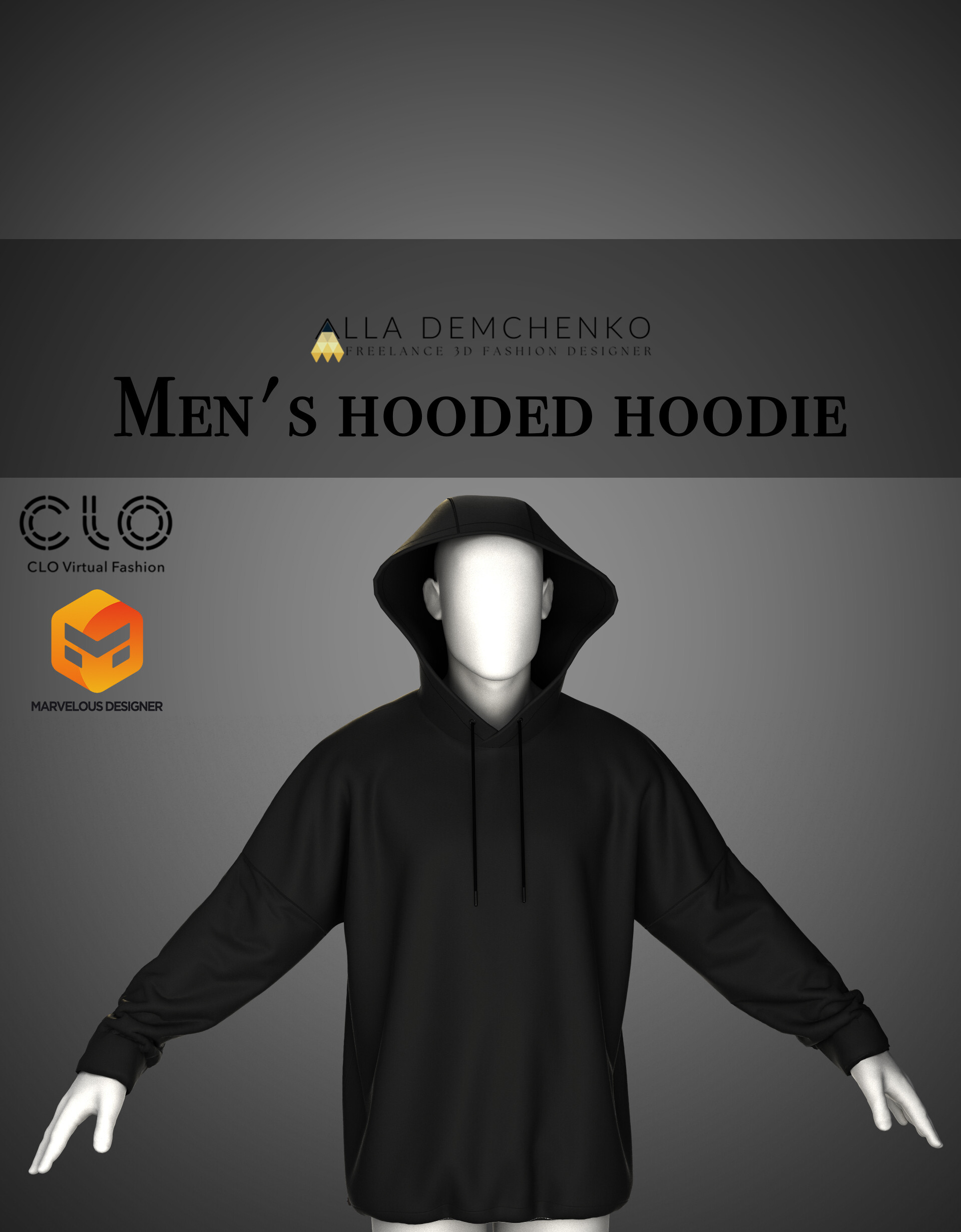 ArtStation - Hooded Hoodie for Men