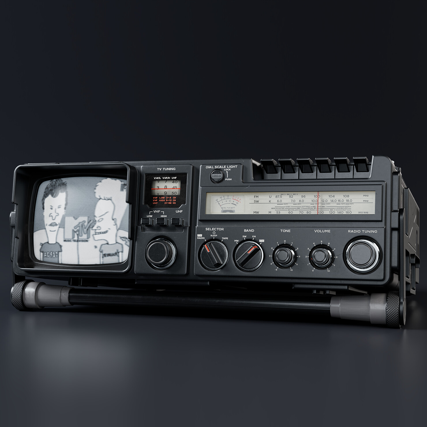 ArtStation - Hitachi Radio Cassette Player TRK-5050 - Personal Project