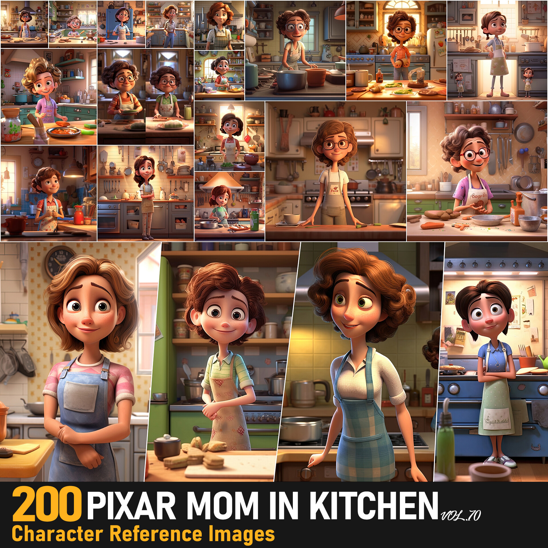 Vio_Lemurian - Pixar Mom In Kitchen VOL.70|4K Reference Images