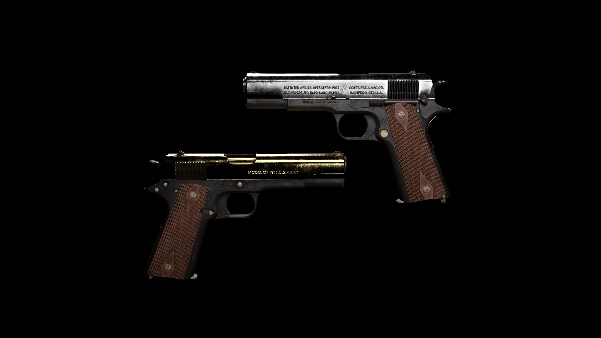 ArtStation - Colt 1911 Custom ( Gold & Stainless Steel Edition )