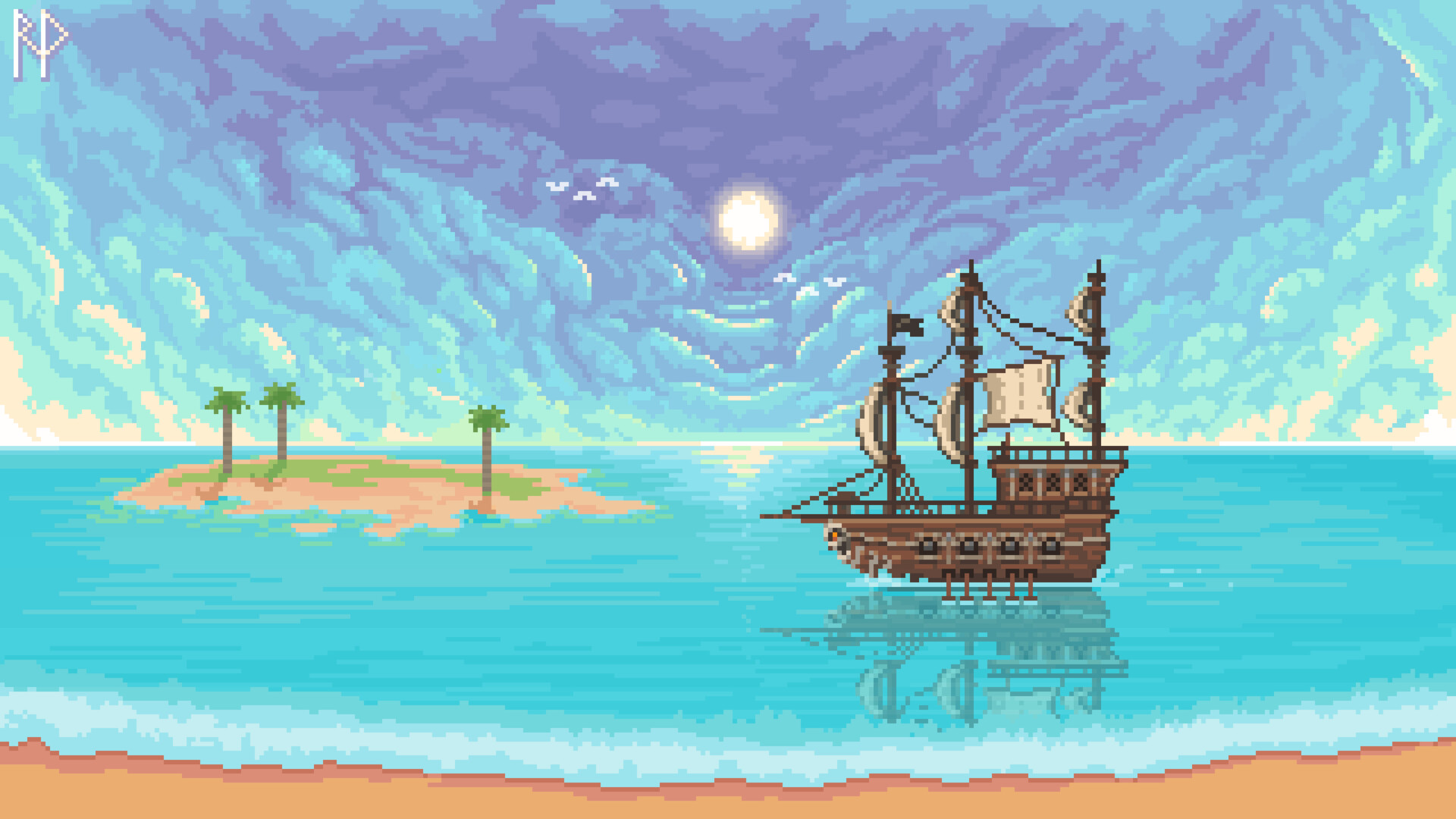 ArtStation - Terraria Inspired Ocean Biome : Pixel Animation