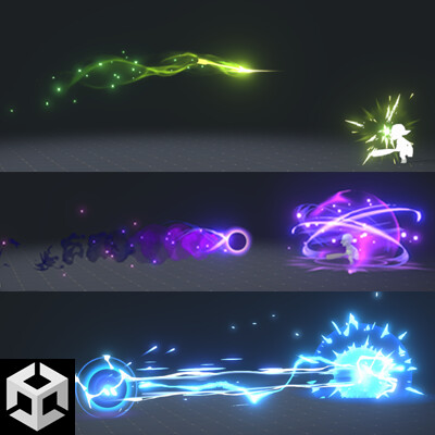 ArtStation - [Unity] Stylized Projectile Skill (Green Arrow, Dark Orb ...