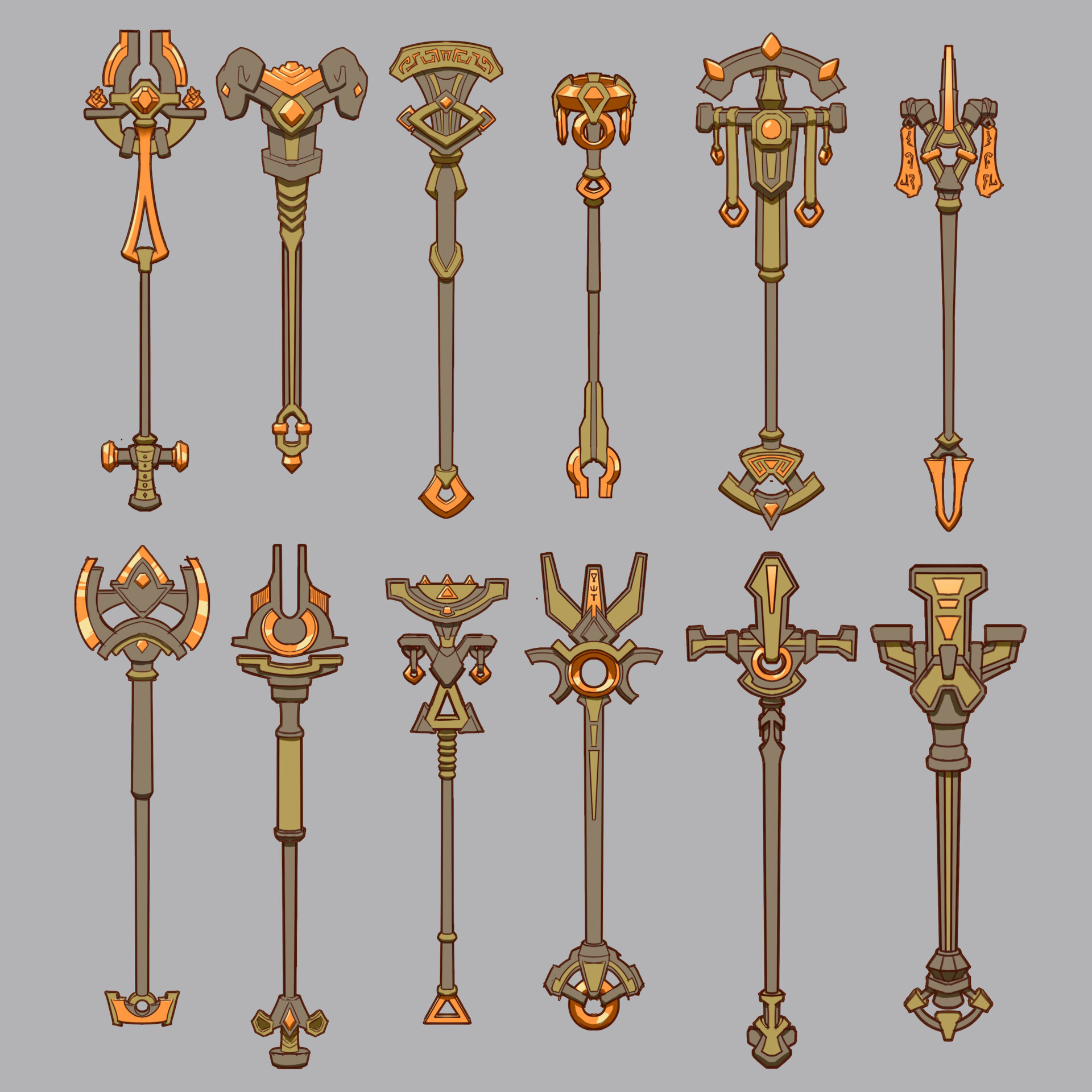 ArtStation - Dwarf magic staff sketches