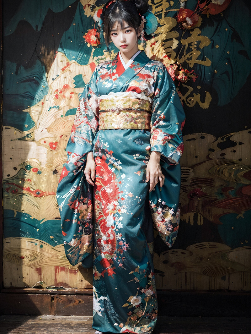 ArtStation - Flowered Japanese Traditional Kimono