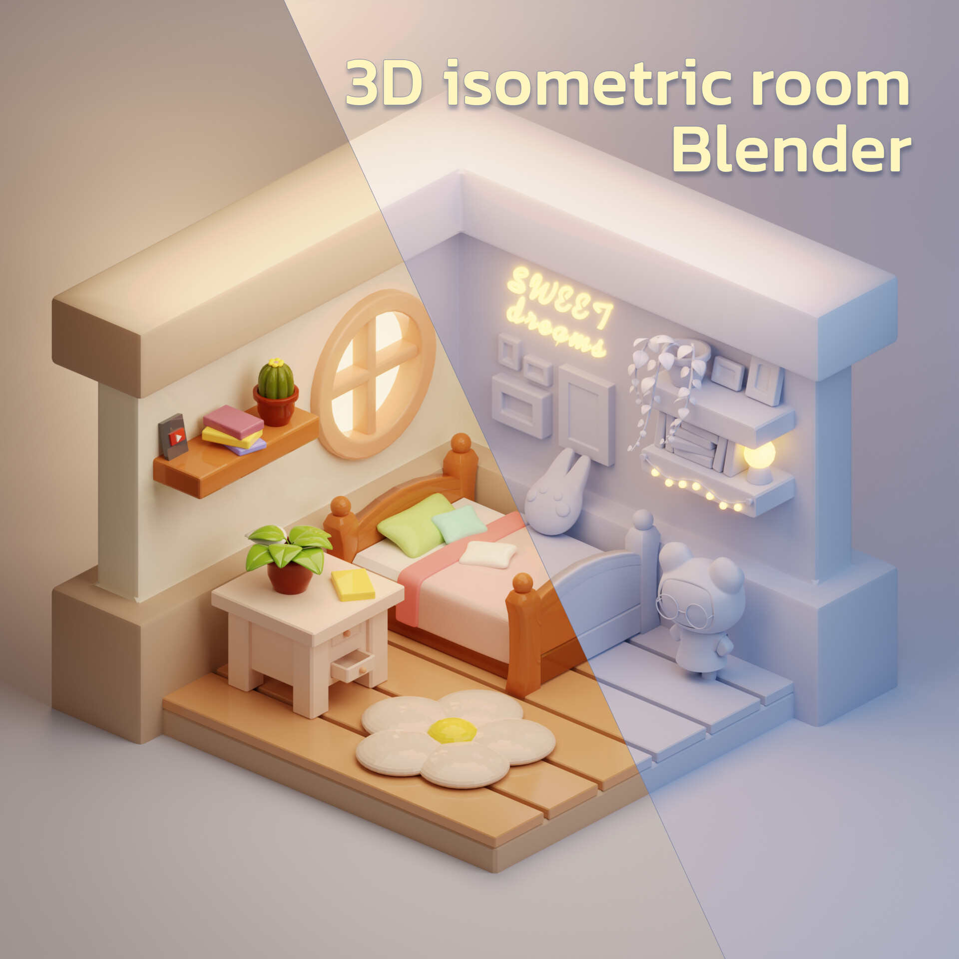 ArtStation - Cute Bedroom in Blender