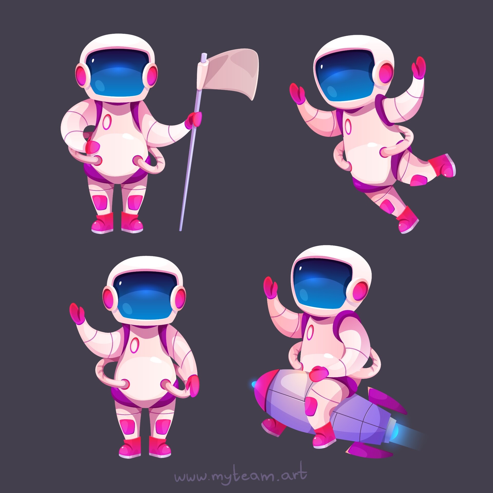 ArtStation - cartoon spaceman.