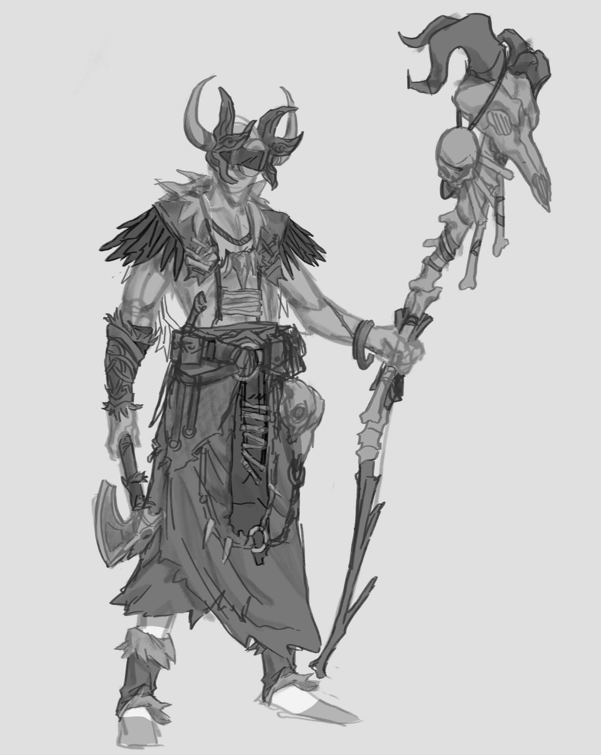 ArtStation - Blood Shaman//Itinerant Shop - Sketches