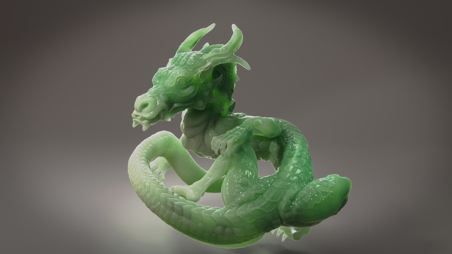 ArtStation - Jade dragon 3D sculpt