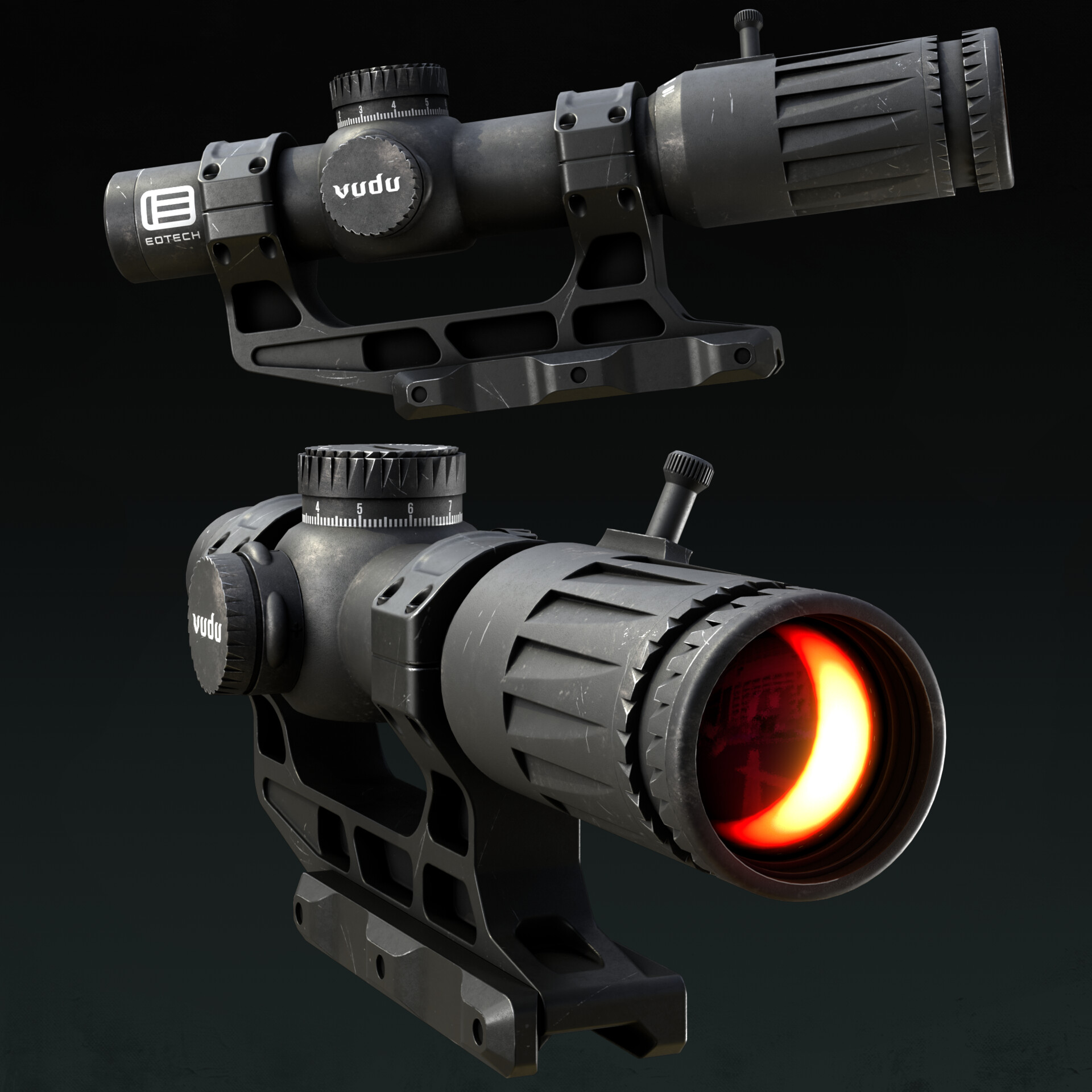 ArtStation - Vudu LPVO scope with stylized lens