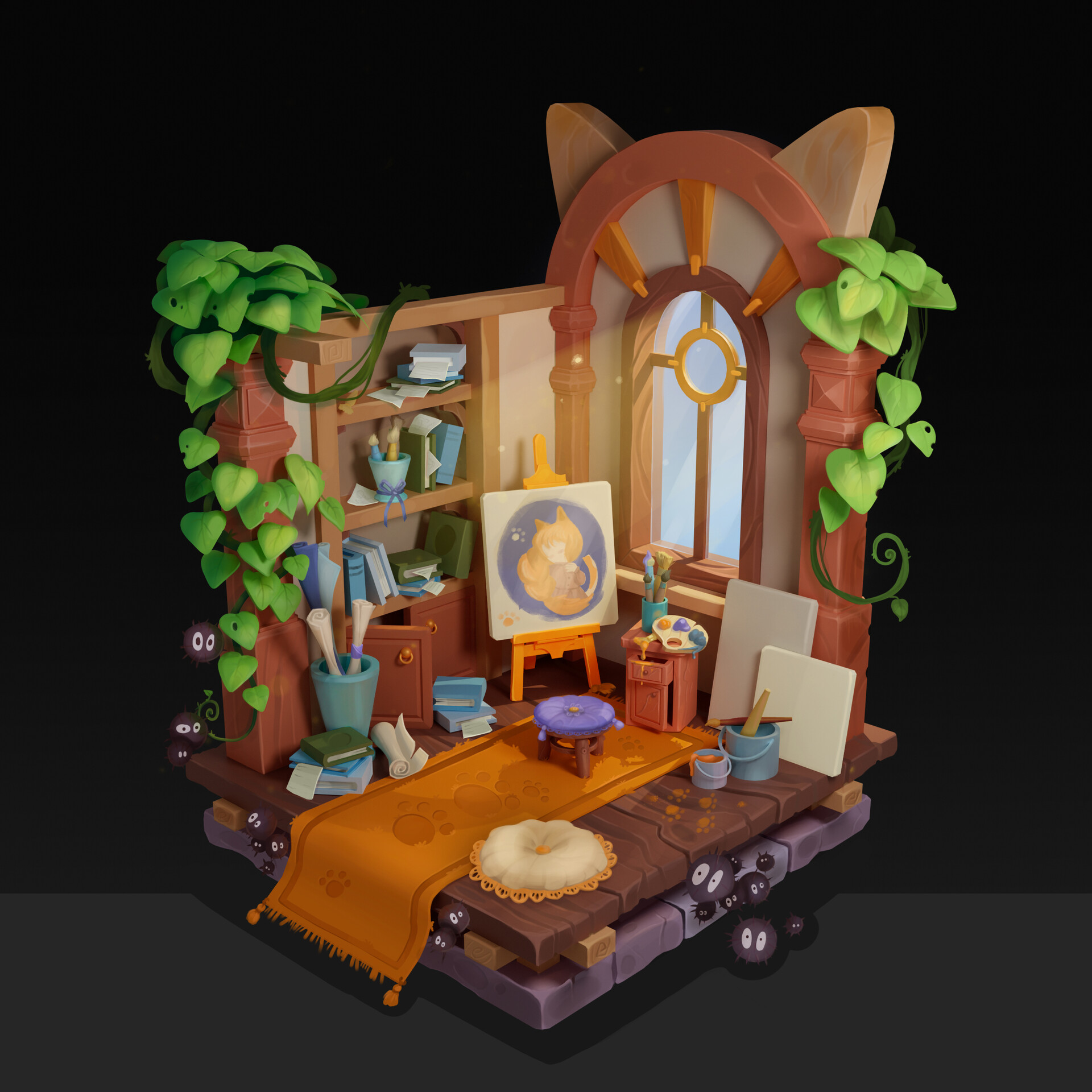 ArtStation - Room of the cat-artist