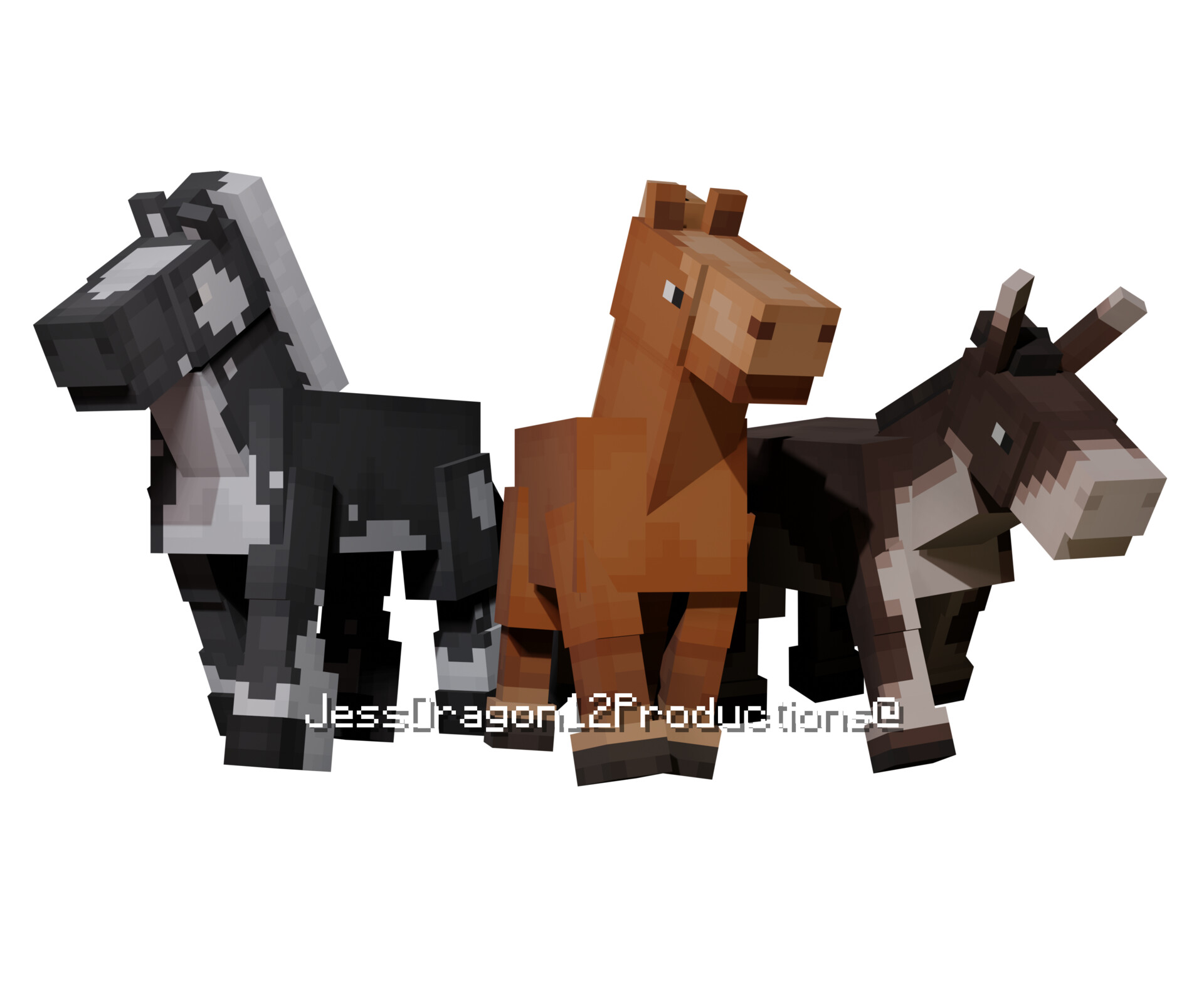 ArtStation Custom Minecraft Horses, Mules and Donkeys