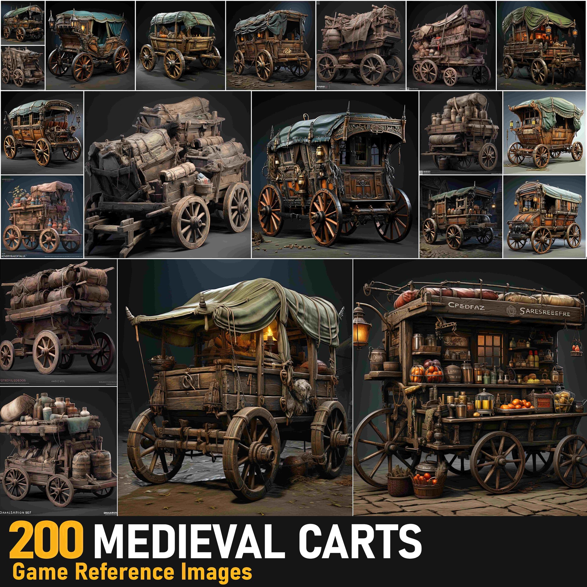 ArtStation - Medieval Carts VOL.10|4K Reference Images