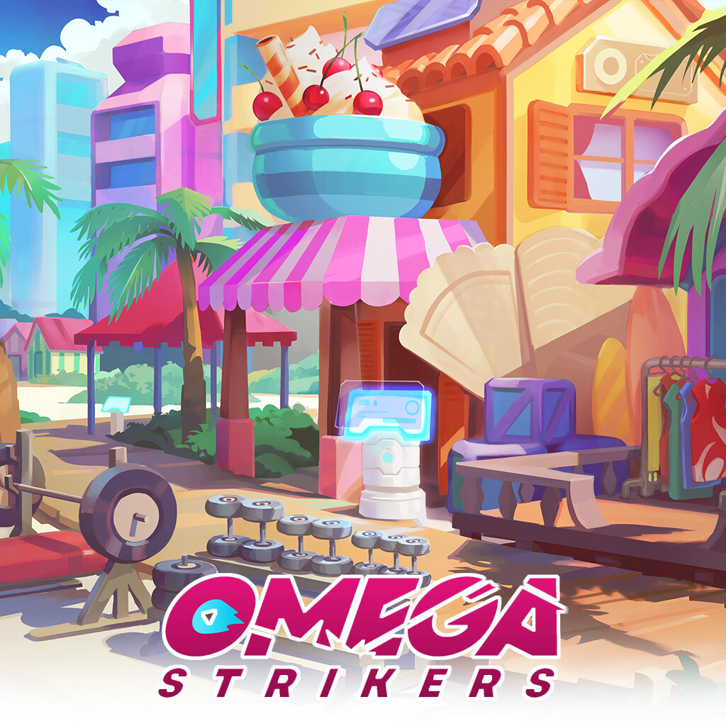 ArtStation Omega Strikers Summer Splash Visual Novel Boardwalk