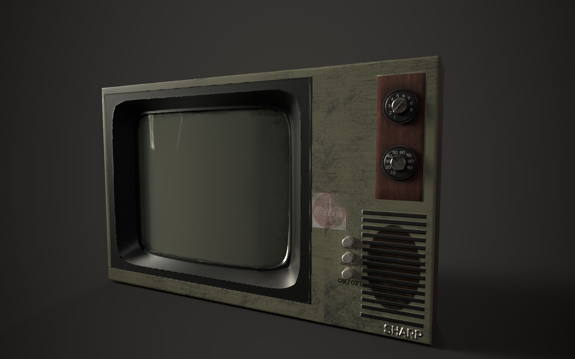 ArtStation - Old television box low poly for game.