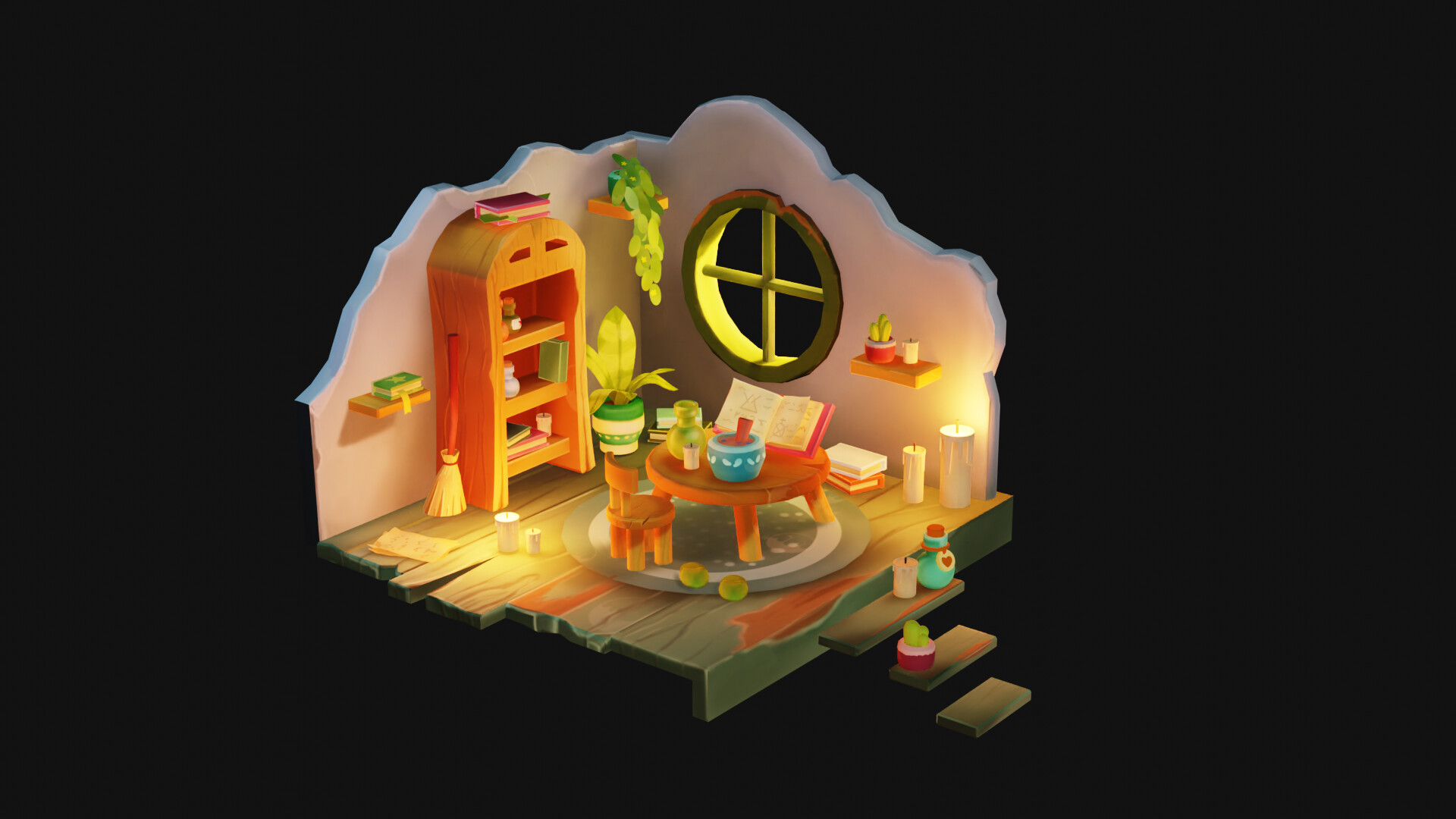 ArtStation - Wizard Room Low Poly