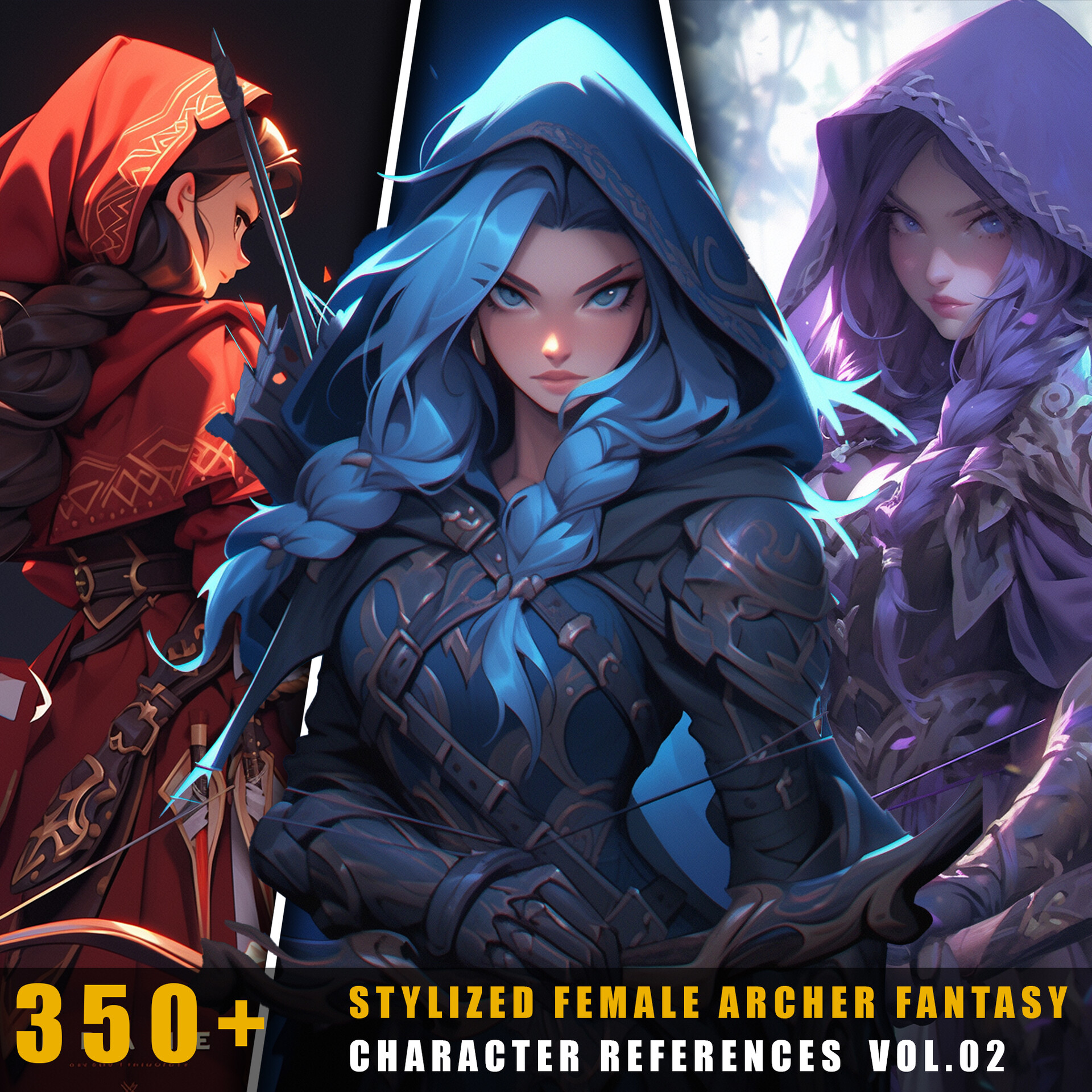 Artstation 350 Stylized Female Archer Fantasy Character References Vol01 