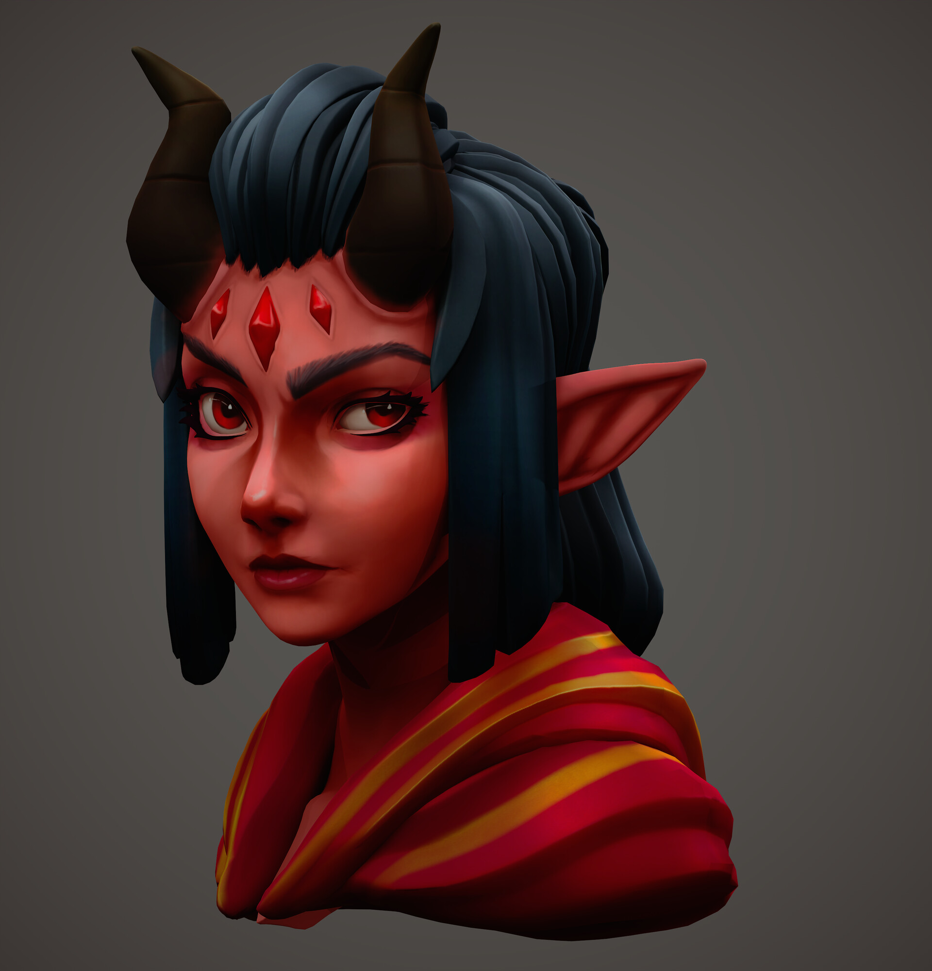 ArtStation - Handpainted devil girl