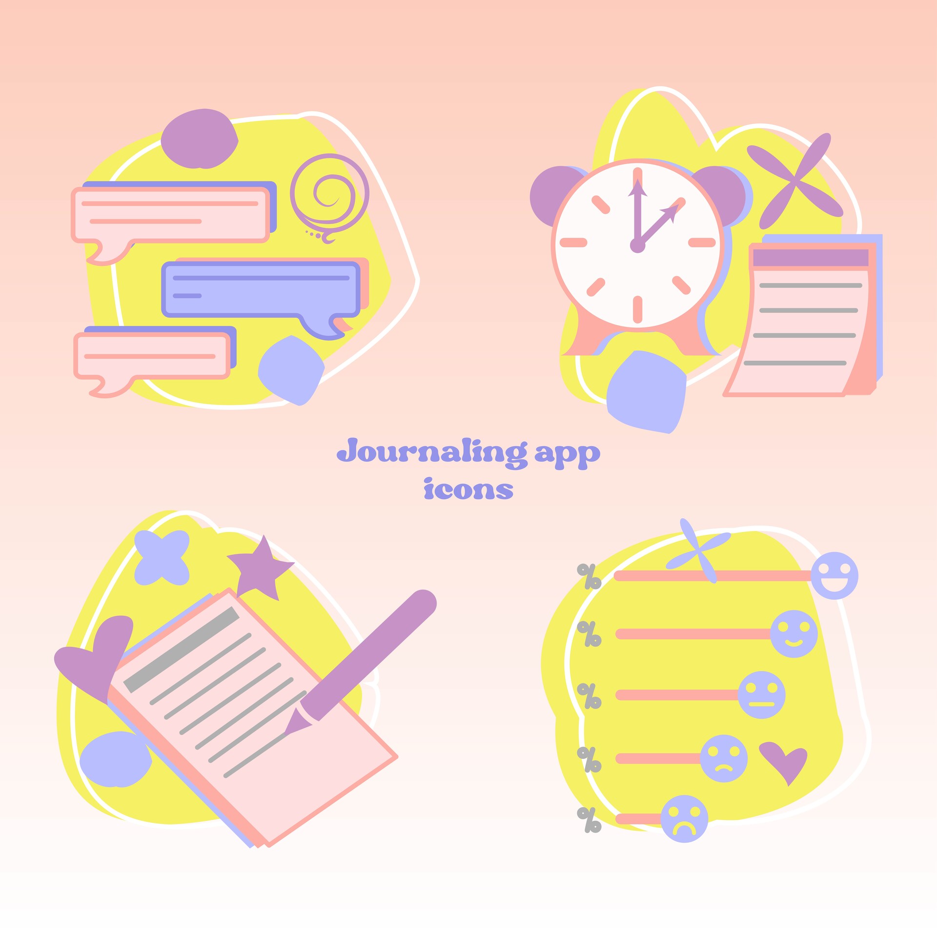 ArtStation - Illustrations for a Journal App