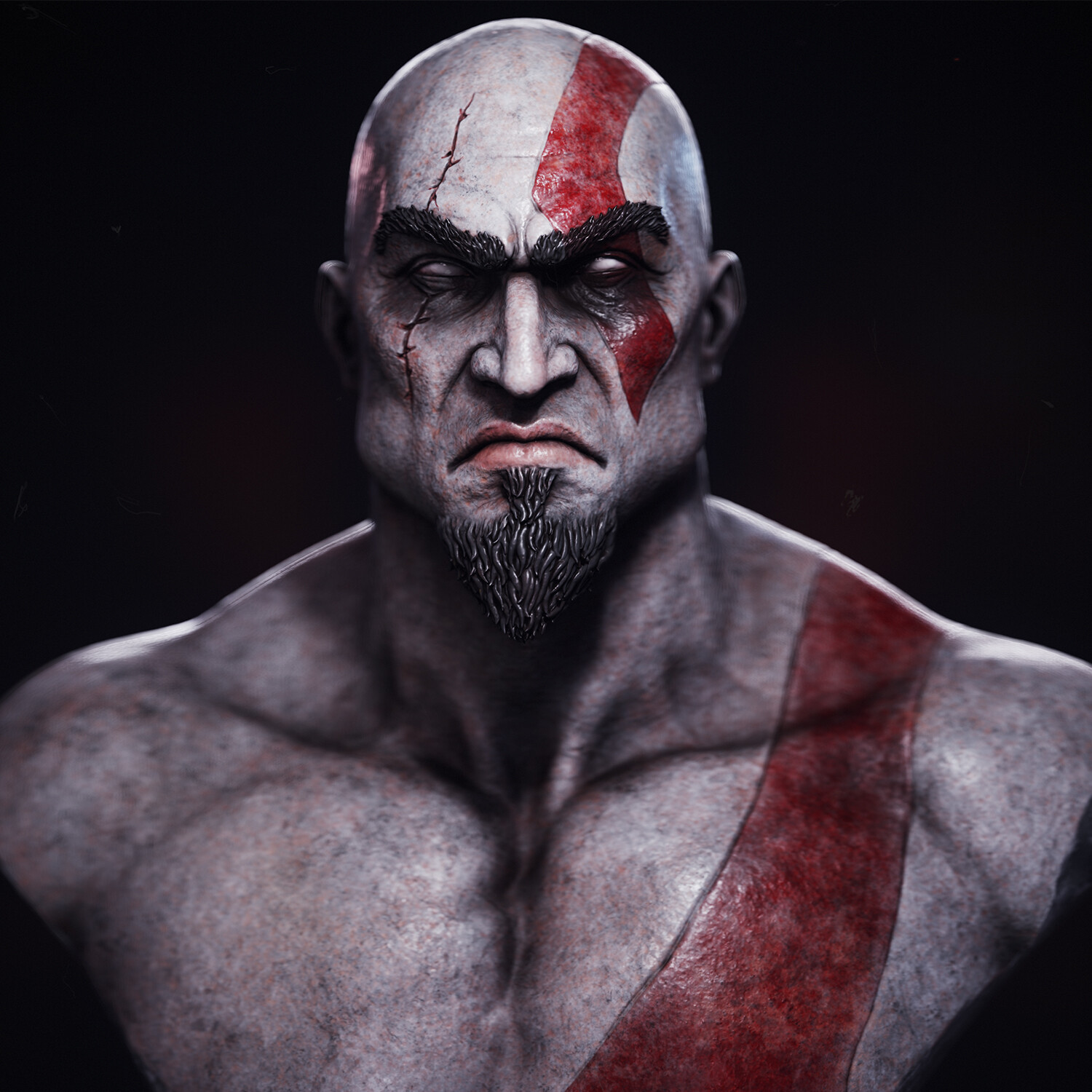 ArtStation - Kratos Bust (Real Time Render)