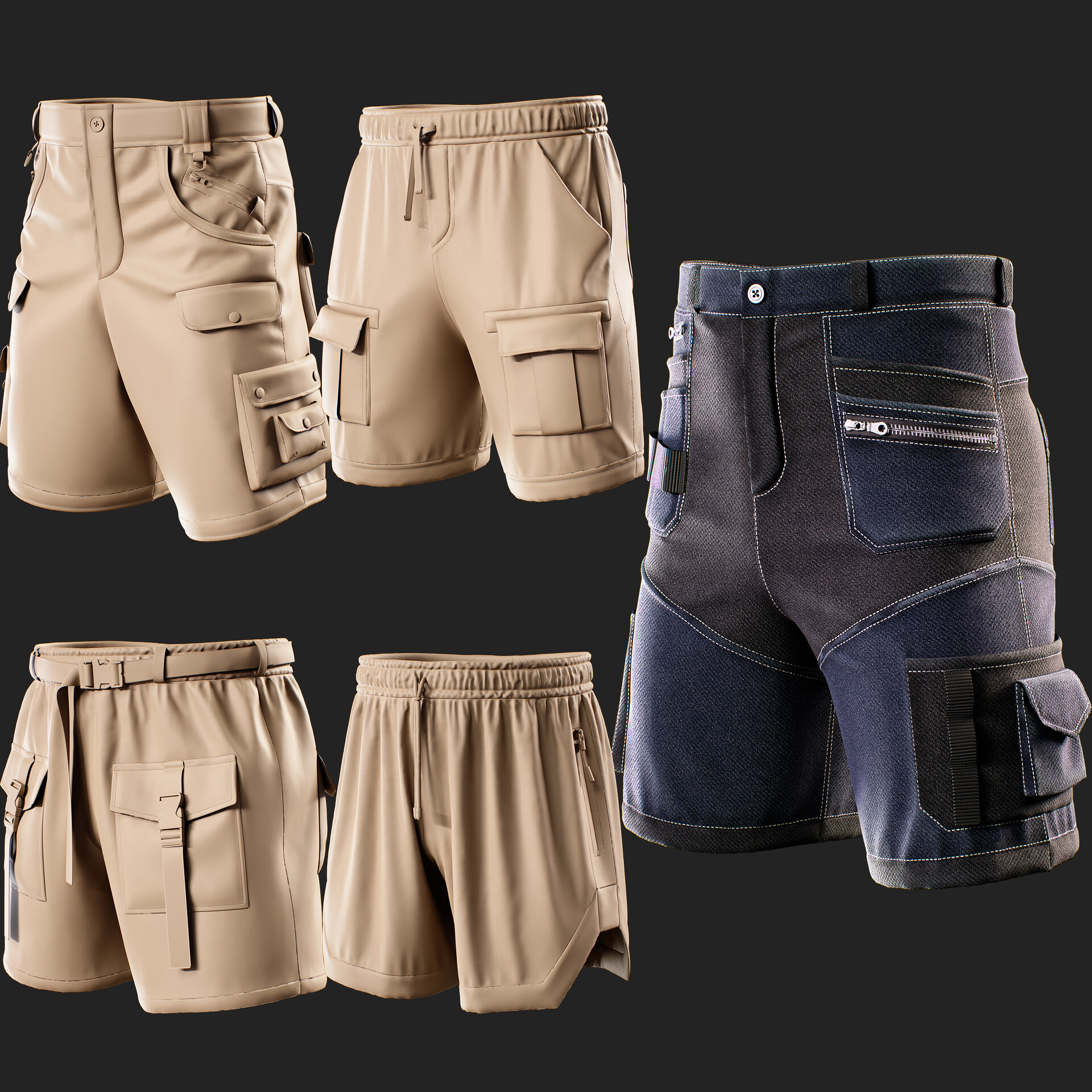 ArtStation - 5 Men's Shorts-Marvelous Designer/Clo3D