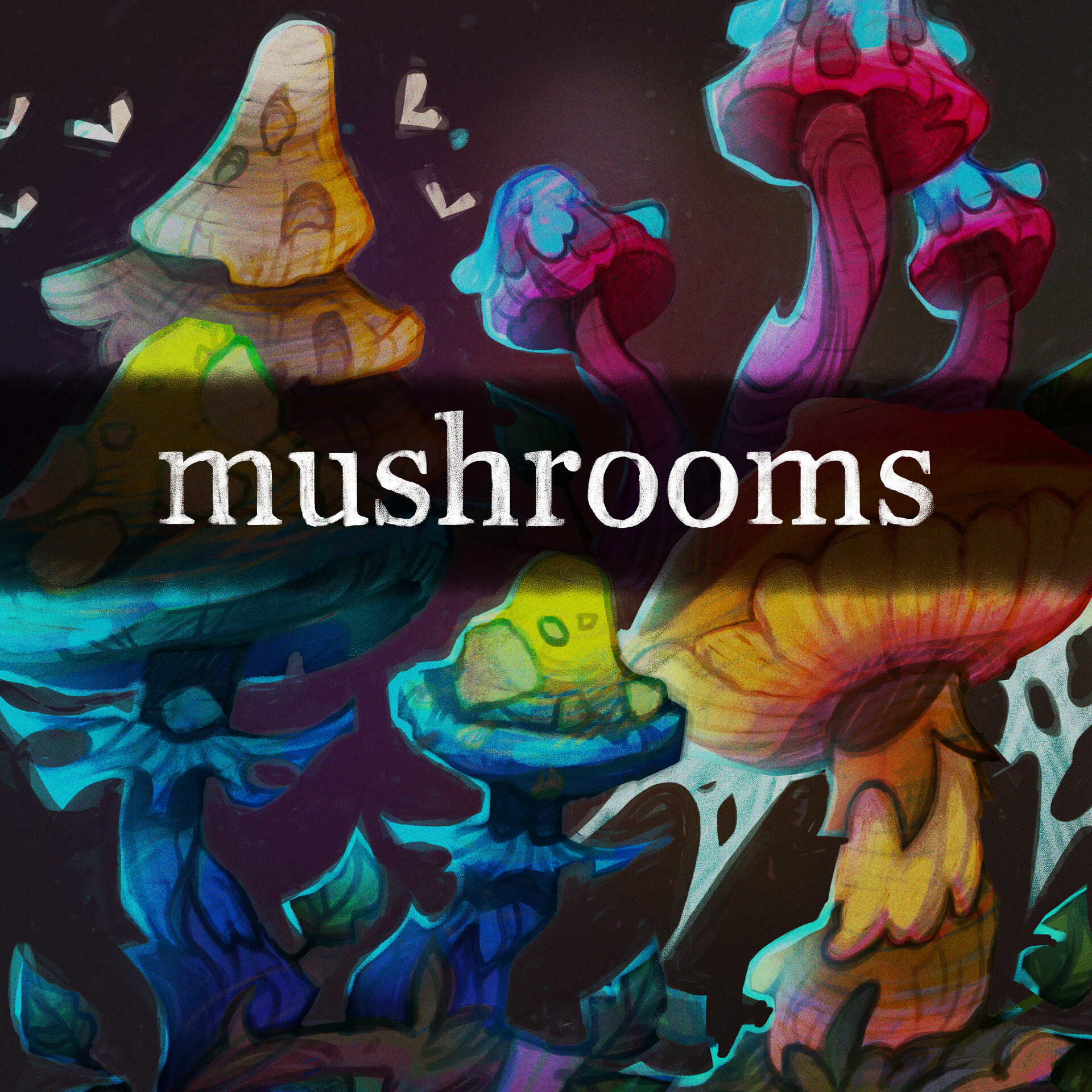 ArtStation - Weirdcore mushroom painting