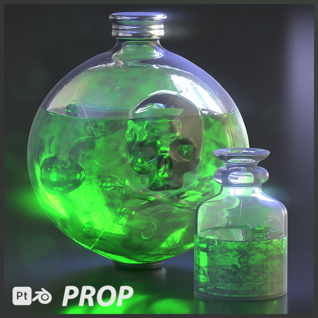 Artstation Glass 001 Smart Material For Substance 3d Painter On Props Poison Flask And Round