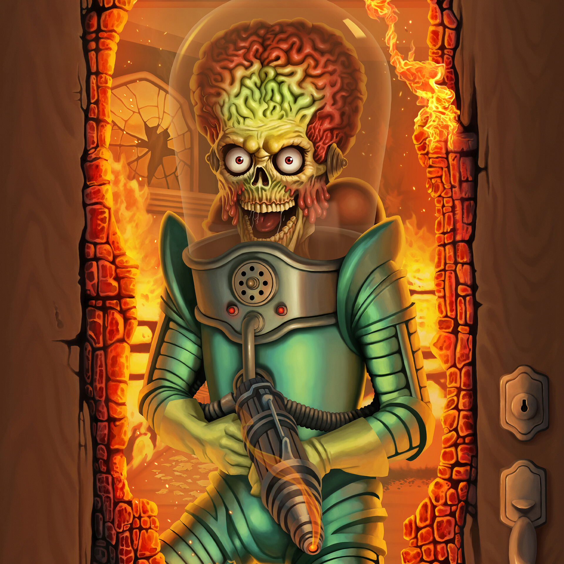 ArtStation Mars Attacks Door Cover Illustration