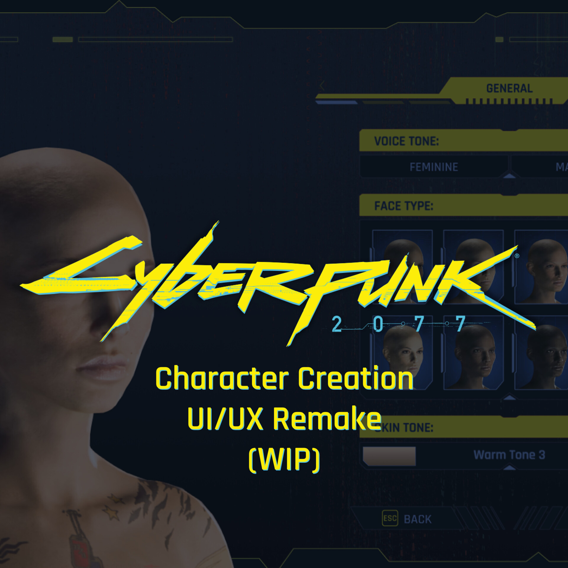 ArtStation - Cyberpunk 2077 Character Creation UI/UX Rework WIP [3rd ...