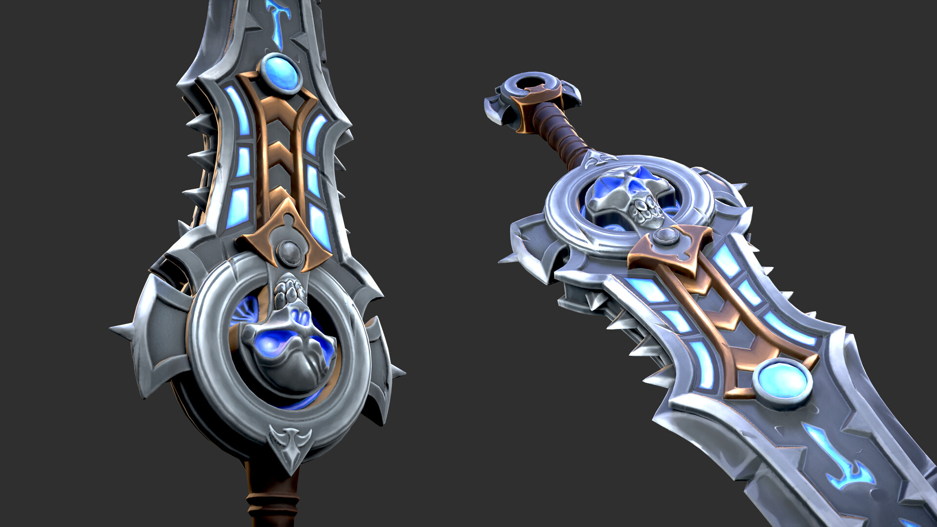 ArtStation - Silver Skull Sword - Handpainted