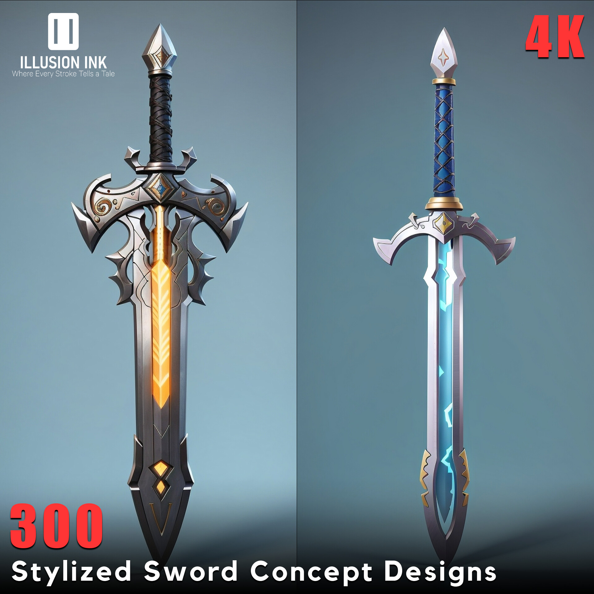 ArtStation - 300 Stylized Sword Concept Designs | 4K