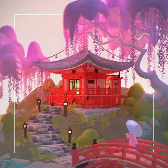 ArtStation - Japan Temple Diorama