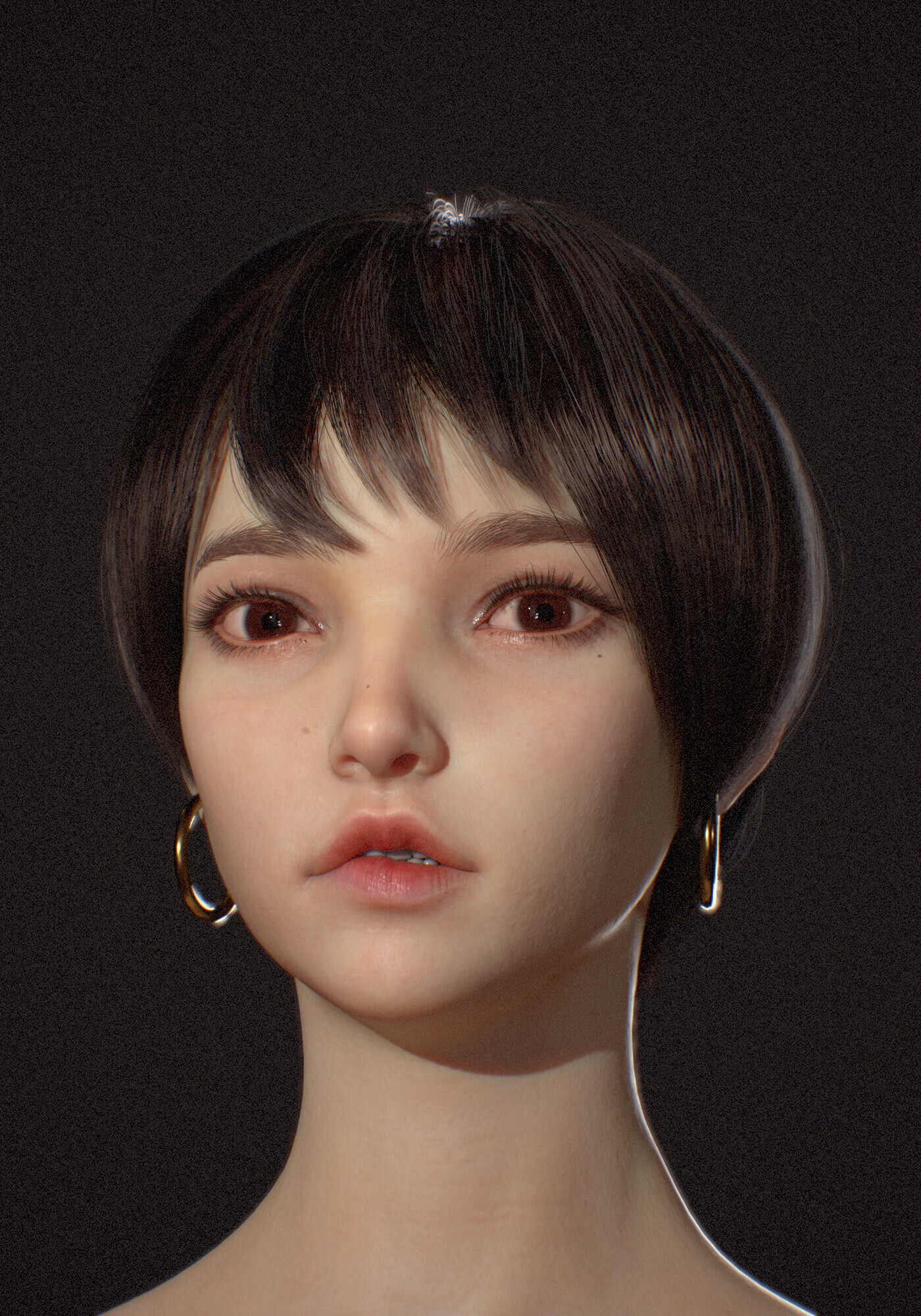 ArtStation - short hair girl_Some expressions